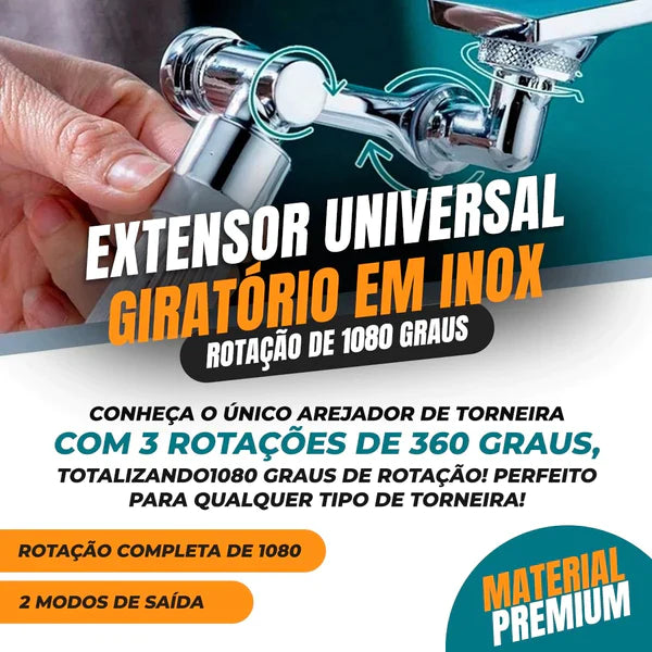 Extensor de torneira giratorio 1080º